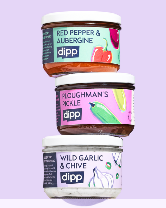 Dipp Flavour Explorer's Variety Pack of Dips. Vegan & Gluten-Free. Perfect for Crisps. 205g x 3